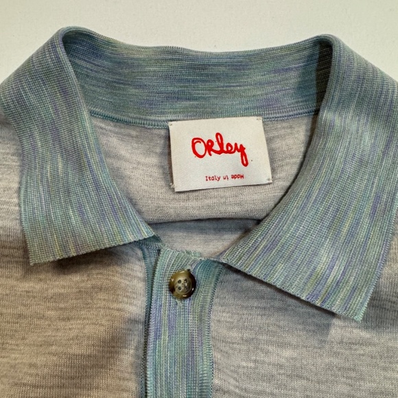 Orley Gray/Blue button Polo Shirt - Picture 2 of 4